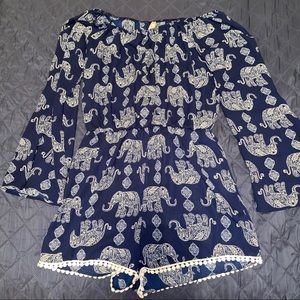 Elephant Print Romper